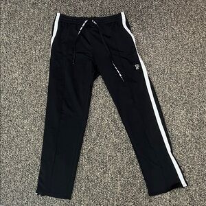 PINK Victoria's Secret Black Joggers with White Accents